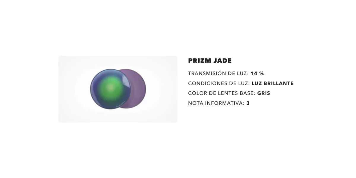 Especificaciones color de lente Prizm Jade de gafas Oakley de sol