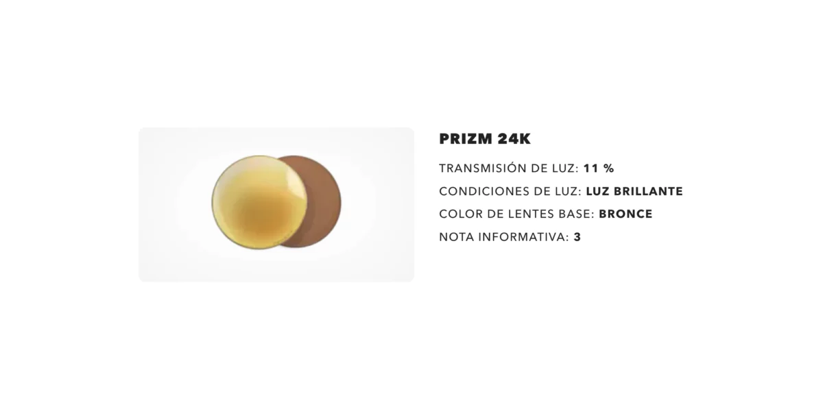 Especificaciones color de lente Prizm 24K de gafas Oakley de sol