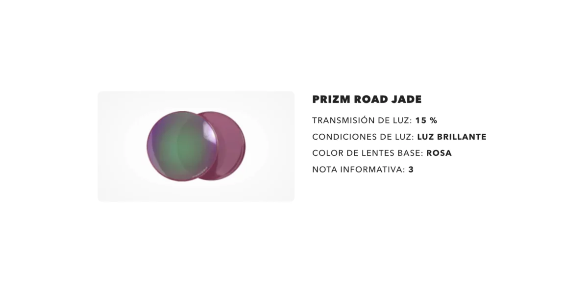 Especificaciones color de lente Prizm Road Jade de gafas Oakley de sol