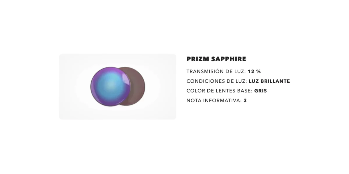 Especificaciones color de lente Prizm Sapphire de gafas Oakley de sol