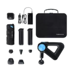 Dispositivo de terapia percusiva inteligente Theragun PRO con cabezales, cargador, baterías y estuche