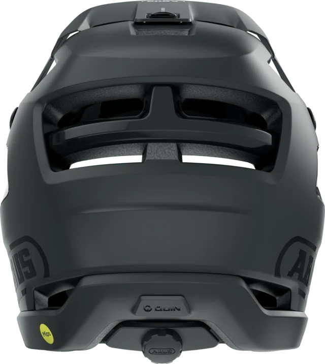 Vista posterior de casco de ciclismo negro Abus Airdrop mips