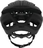 Vista posterior de casco de ruta negro Abus Aventor