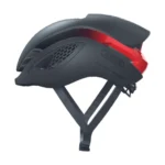 Vista lateral de casco de ruta negro/rojo Abus Gamechanger