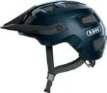 Vista lateral de casco de ciclismo azul Abus Motrip