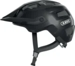Vista lateral de casco de ciclismo negro Abus Motrip