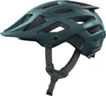 Vista lateral de casco de ciclismo azul Abus Moventor 2.0