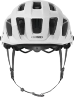Vista frontal de casco de ciclismo blanco Abus Moventor 2.0 Mips