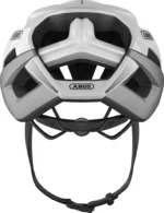 Vista posterior de casco de ciclismo blanco Abus StormChaser