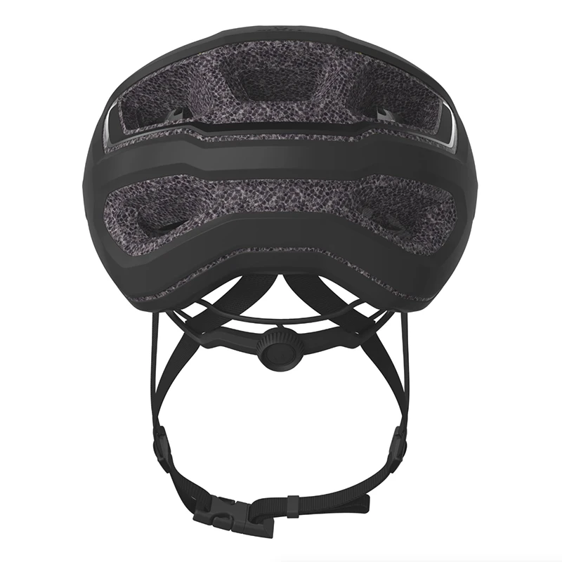 Vista posterior de casco de MTB negro Scott ARX