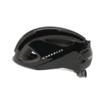 Vista lateral de casco de ciclismo negro brillante Oakley Aro3 lite