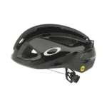 Vista lateral de casco de ciclismo negro brillante Oakley Aro3