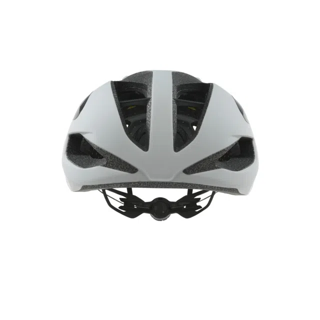Vista frontal de casco de ciclismo gris Oakley Aro5