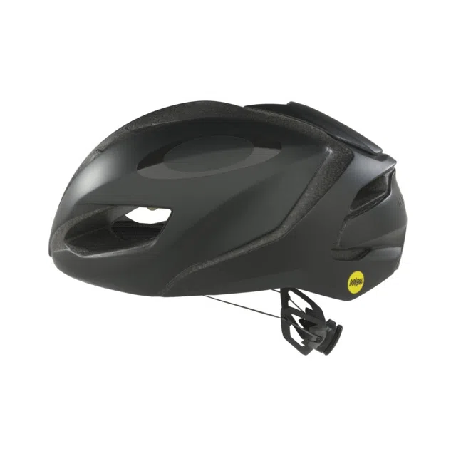 Vista lateral de casco de ciclismo negro Oakley Aro5