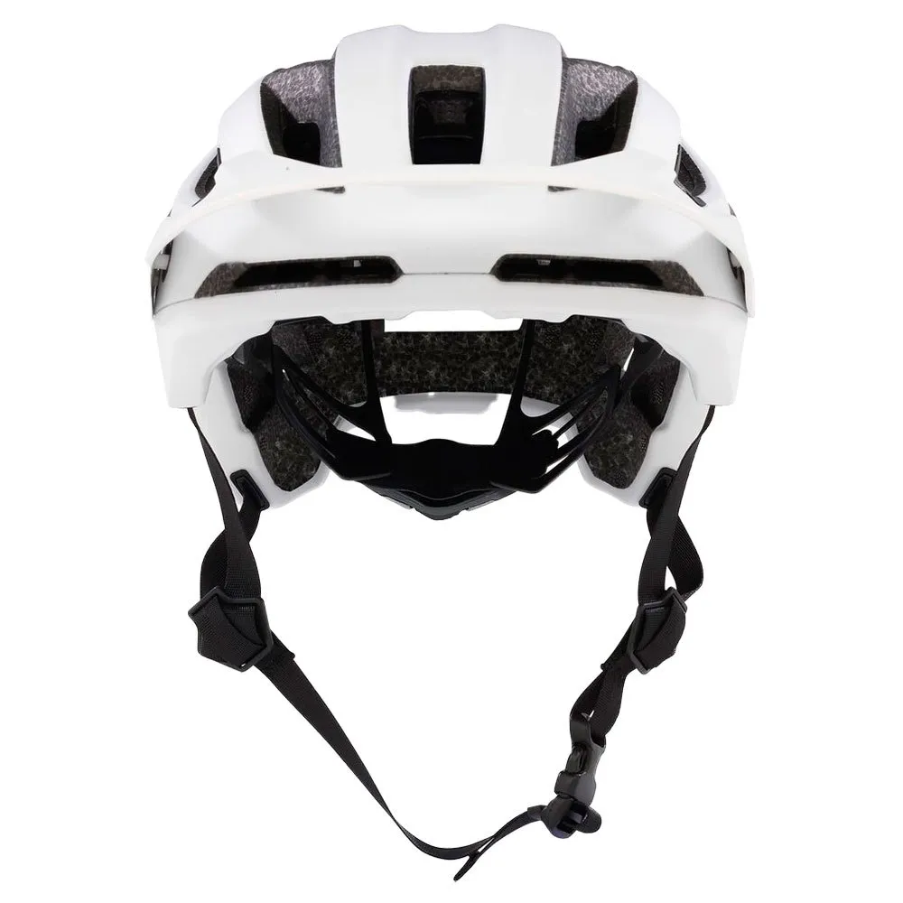 Vista frontal de casco de ciclismo blanco Oakley Drt3 trail