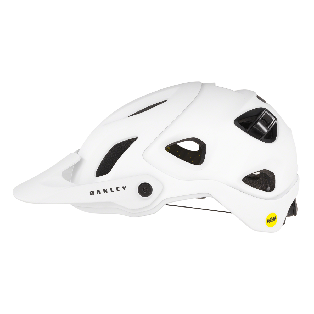 Vista lateral de casco de ciclismo blanco Oakley Drt5