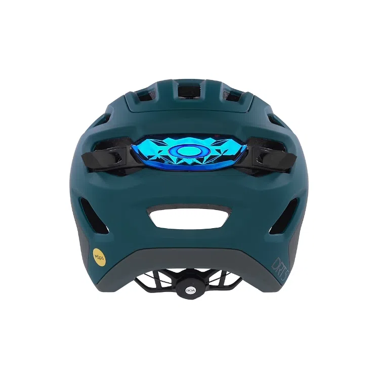 Vista posterior de casco de ciclismo azul Oakley Drt5 maven