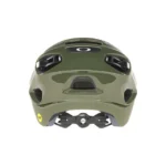 Vista posterior de casco de ciclismo verde Oakley Drt5